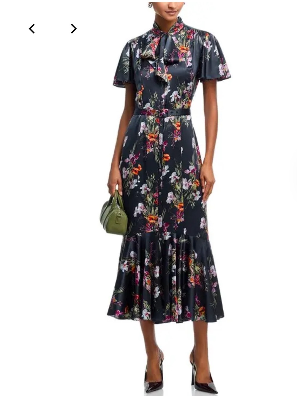 CINQ A SEPT
Willow Satin Iris Bouquet Midi Dress